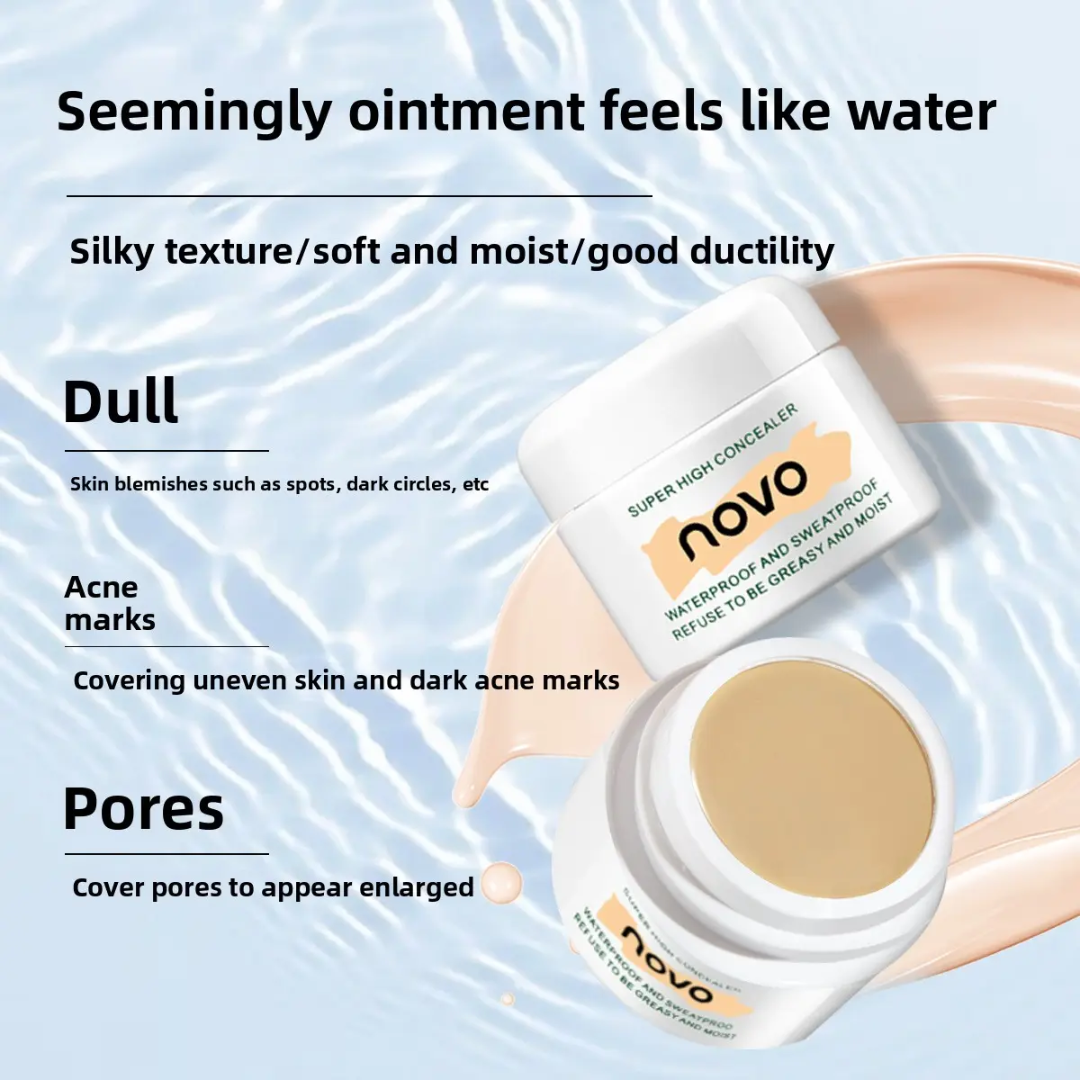 NOVO 3 Shade Liquid Concealer Waterproof Sweatproof Moisturizing Long Lasting Mini Oil Controlled Concealer
