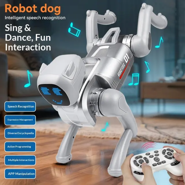 Robot Dog Intelligent Voice Recognition Rechargeable With Screen Interactive Robot Dog Toy