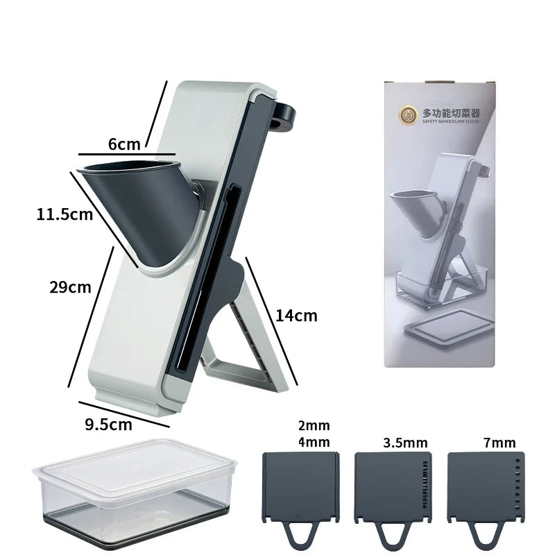 4 in 1 Mandoline Slicer Vegetables and Fruits Chopper with Adjustable Thickness Stainless Steel Blade