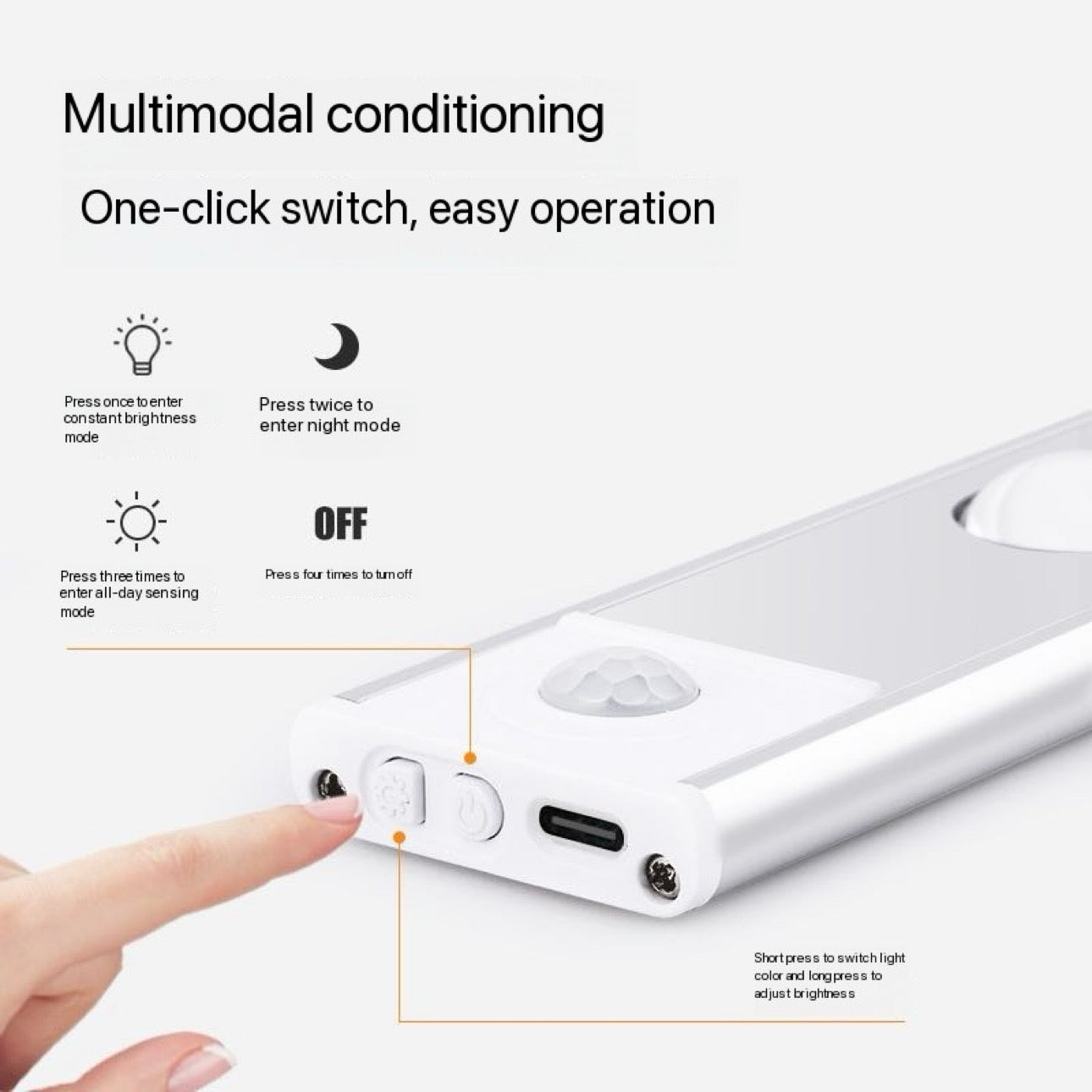 Smart Auto Censor Light Cabinets Wardrobe Kitchen Walls Stairs Doors Decorative Light Chargeable Premium 20 Days Pro Power Easy Installation Magnetic Wire Free