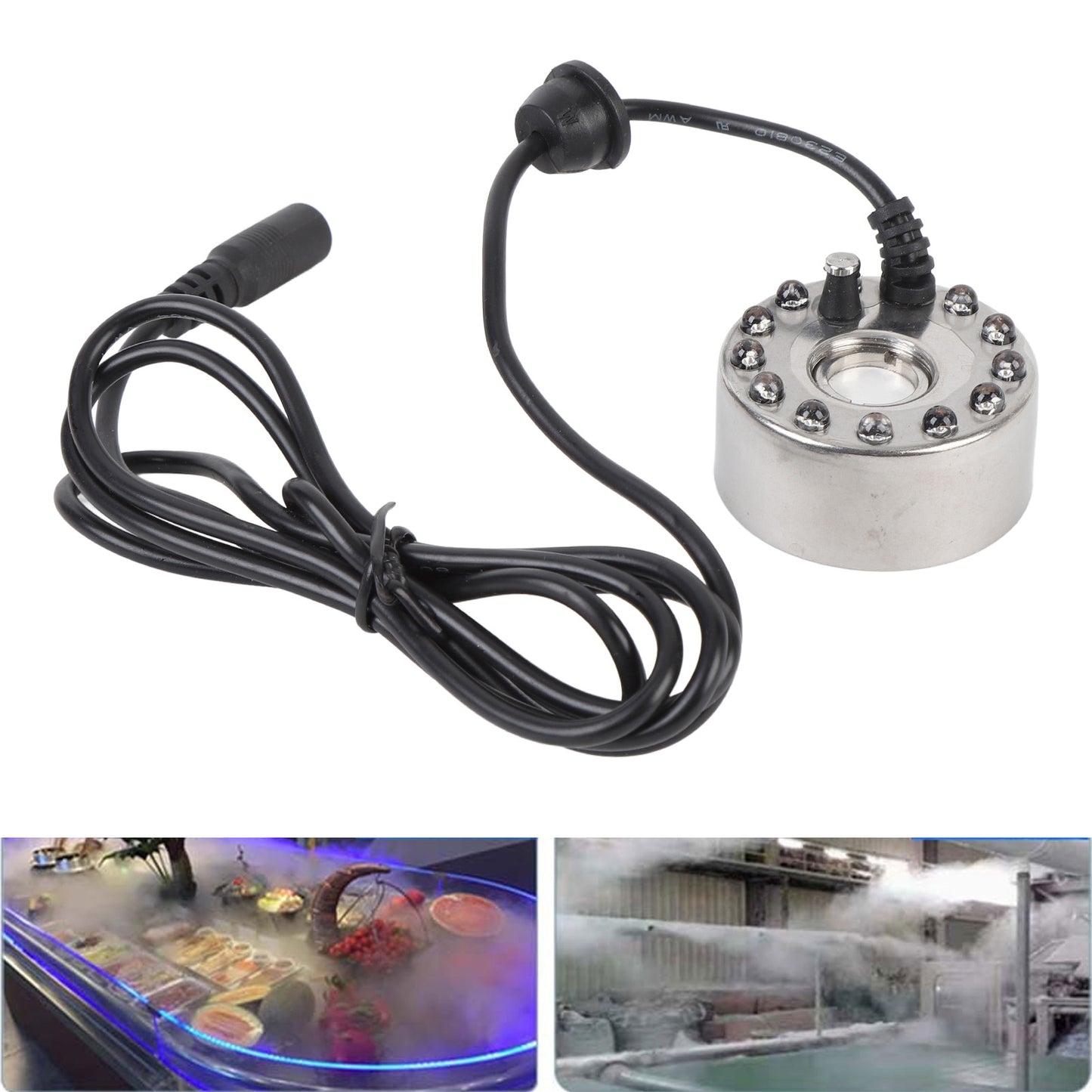 Mist/Fog Maker ,Water Fountain Pond Rockery Fish tank Large Capacity Mist Fog maker ,350ml Mist maker Fogger With 12 LED Lights