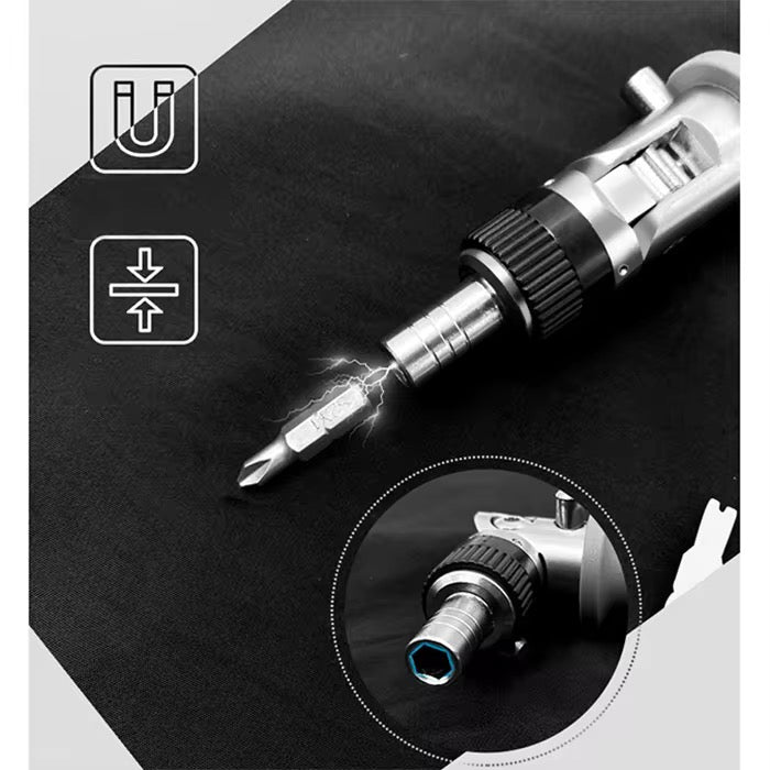 10 in 1 Tool Multifunctional Ratchet Screw Driver Premium Toughned Stainless Steel Angle Bend Inbuilt 10 Pcs Screws Pull to Store Home Improvement Car Motorbike DIY Must Have