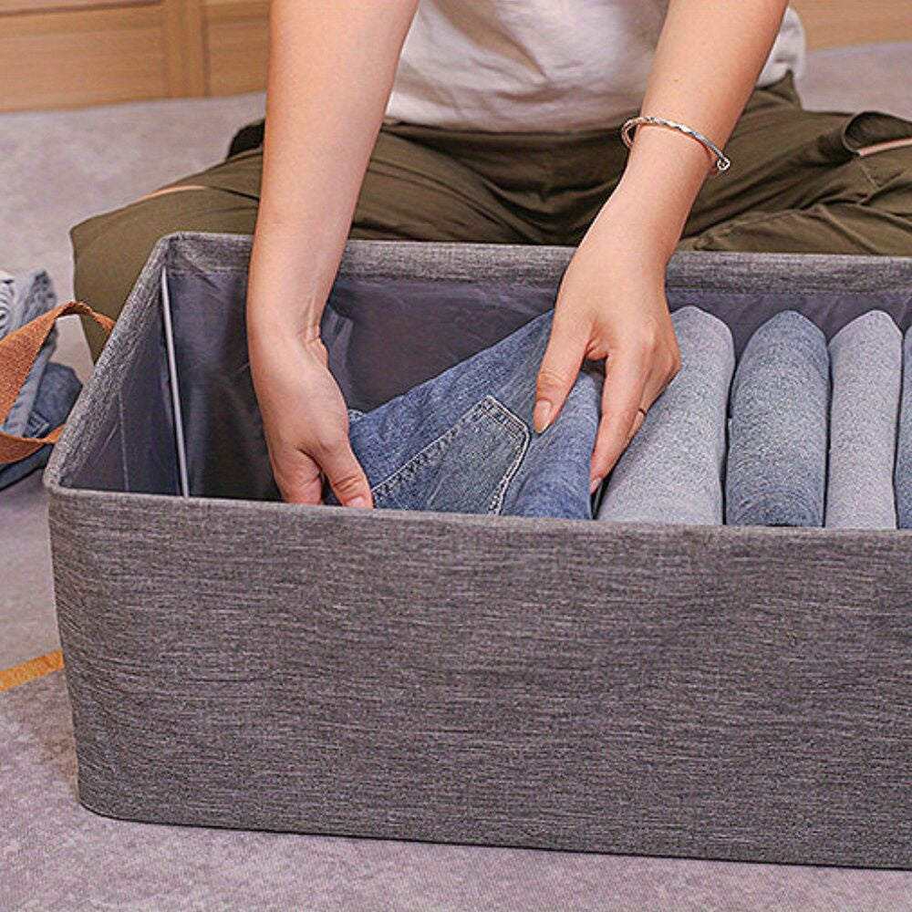 3 Pieces Set Modern Rectangle Foldable Drawer Foldable Wardrobe Storage Organizer Fabric Storage And Display Boxes Latest PP Board Steel Frame Design 3D Fabric Material