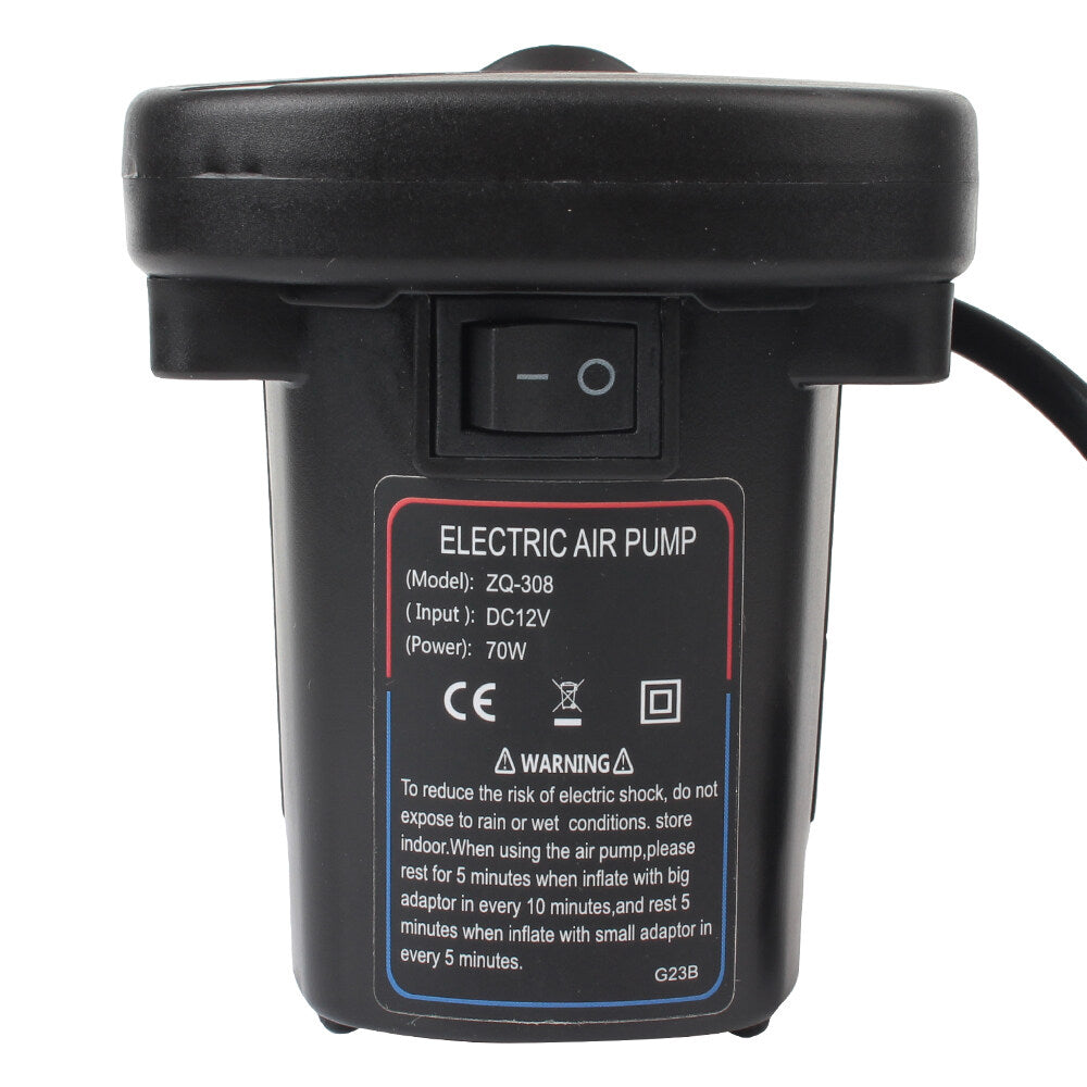 ⚡️DC Car High-Power Electric Air Pump for Inflatable Beds, Mattresses, Pillows, Pool Floats & Car Accessories – Fast Inflate & Deflate, 3 Nozzle Attachments, Compact & Travel-Friendly Design
