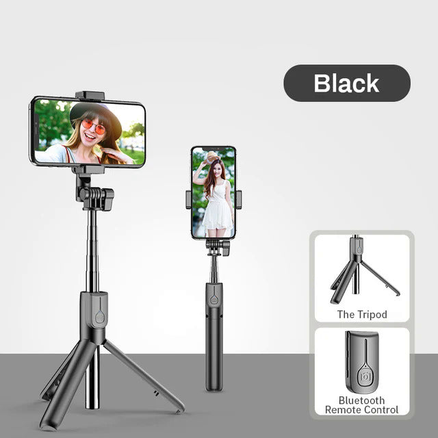 6 in 1 Integrated Rechargeable Selfie Stick, Mobile with Fill Light Streaming Stand Handheld Photo Stick Tripod Along with LED Lights ,Wireless Remote