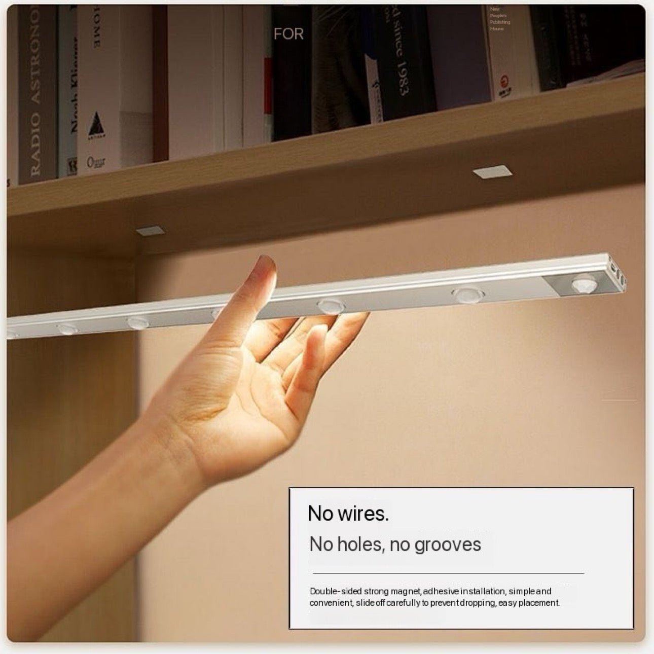 Smart Auto Censor Light Cabinets Wardrobe Kitchen Walls Stairs Doors Decorative Light Chargeable Premium 20 Days Pro Power Easy Installation Magnetic Wire Free