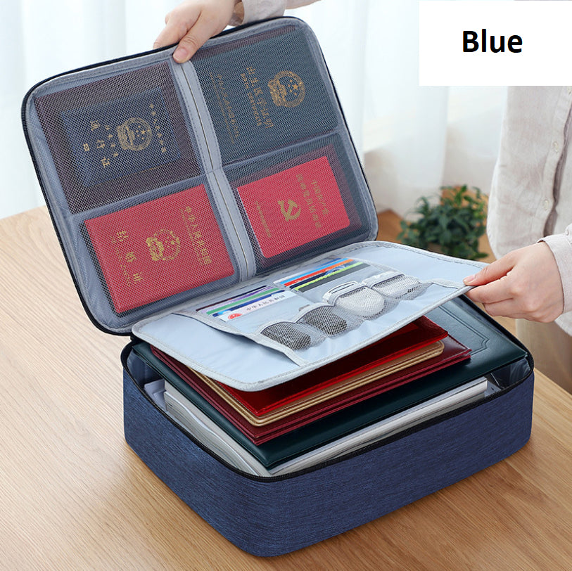 Portable Waterproof 3 Layers Document Storage Management Bag with Lock System For Travel Office Home Use Filing Products