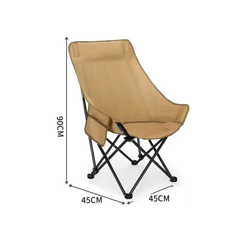 Portable Folding Moon Chair Camping chair Outdoor Beach chair Fishing stool wild Table Chair High Back Adjustable Seat Camping Gear