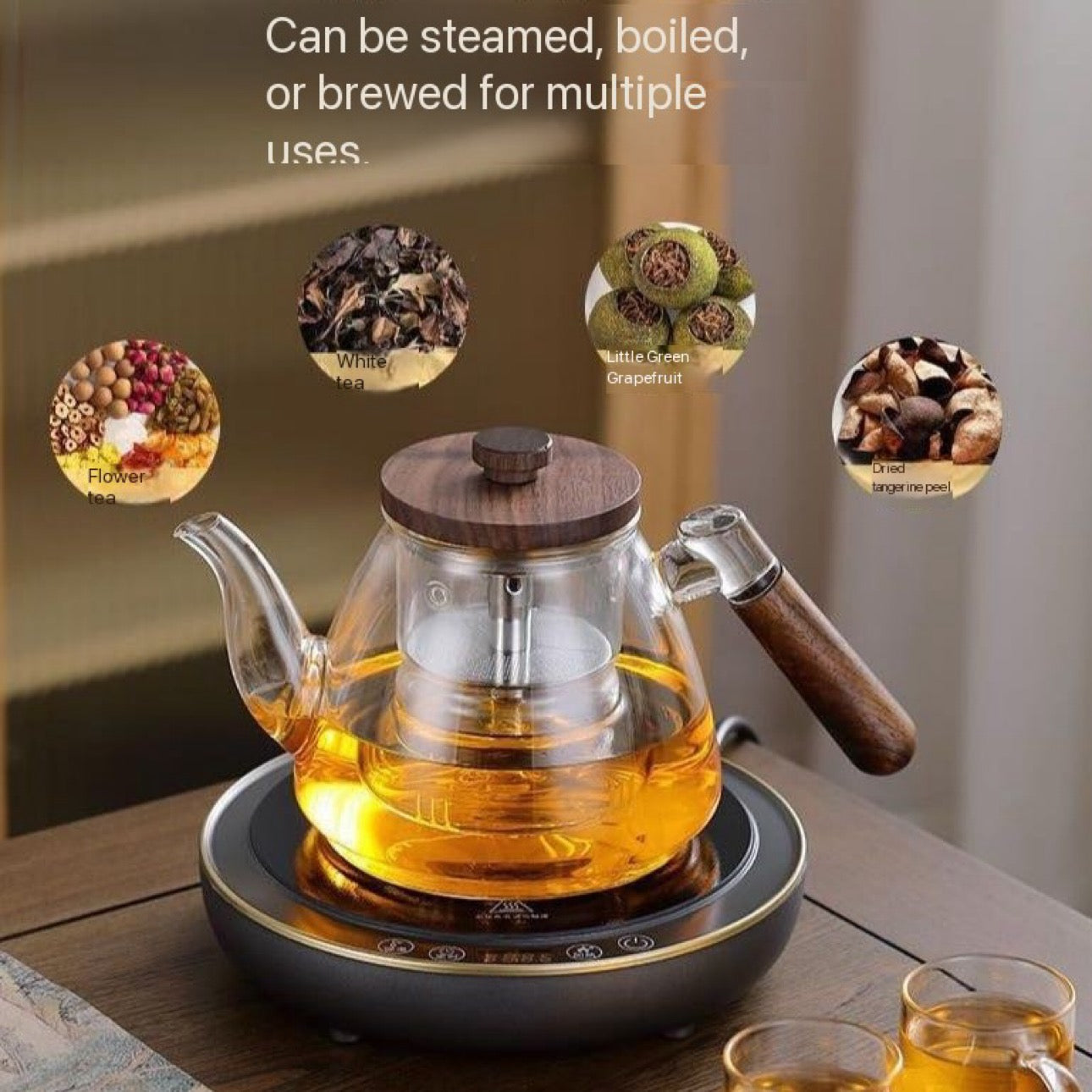 Luxury Smart Tea Pot Set, Royal Empire inspired Green Tea, Black Tea, Milk Tea, Coffee - Tea Pot - Tea Filter - Metallic Electric Classy Toughened Boiler