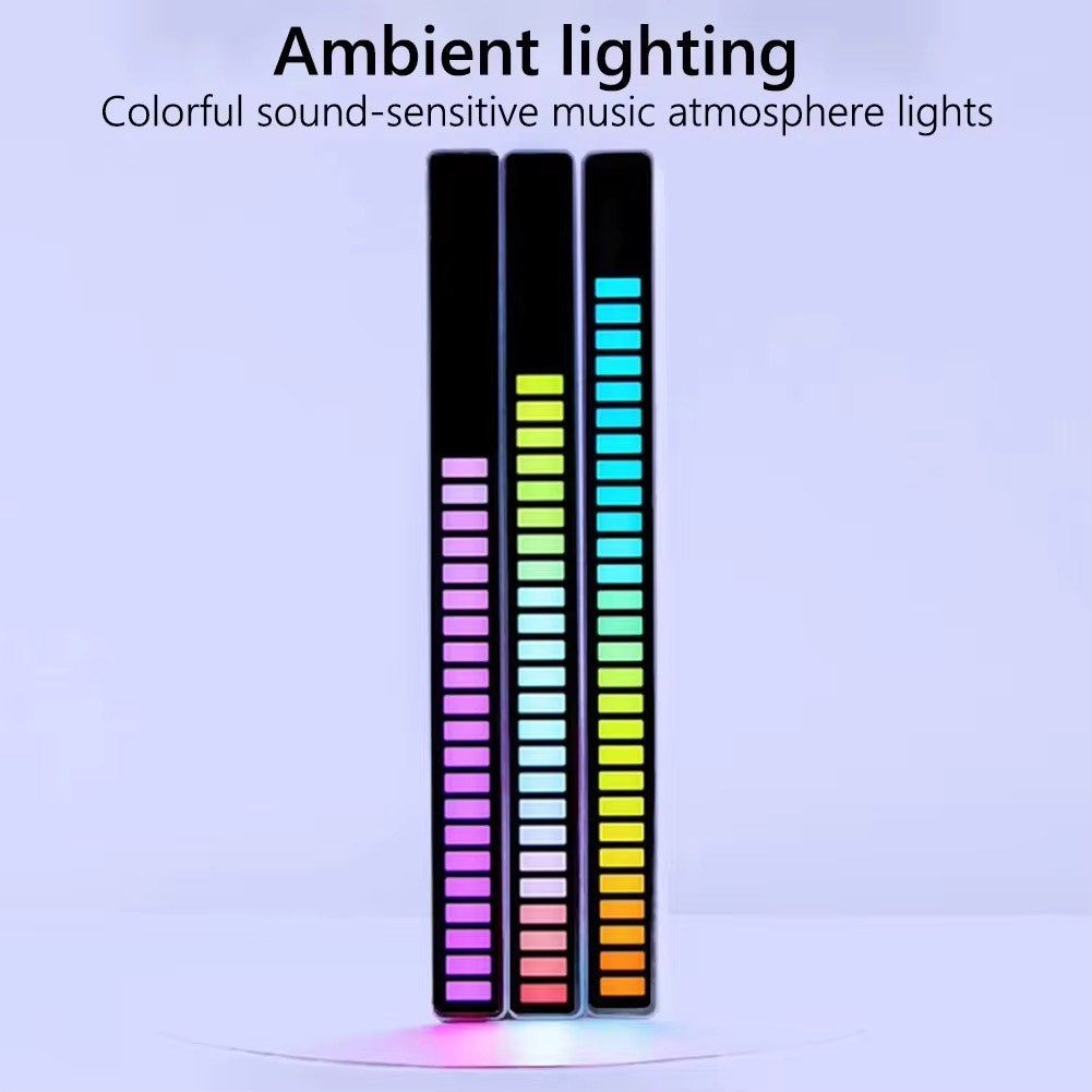 Battery and USB Powered 32 Bit LED Sound Control Pickup Music Rhythm light,Rhythm Recognition Light Rgb Audio LED Bar