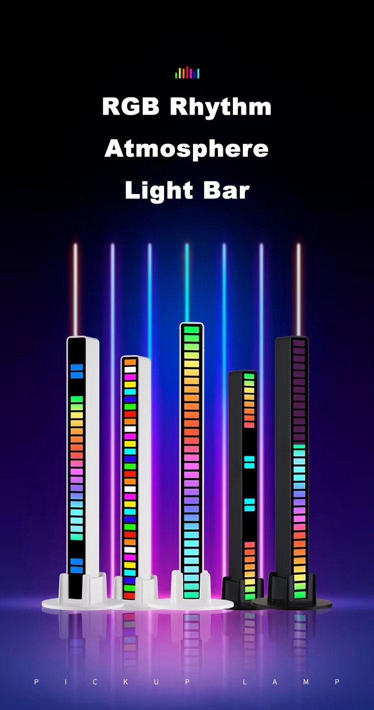 Battery and USB Powered 32 Bit LED Sound Control Pickup Music Rhythm light,Rhythm Recognition Light Rgb Audio LED Bar