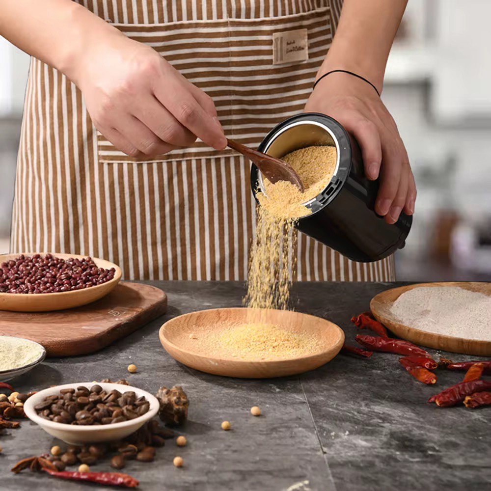Portable Electric Mini Grinder – Stainless Steel Crusher for Coffee, Herbs & Grains | Compact & Manual-Friendly