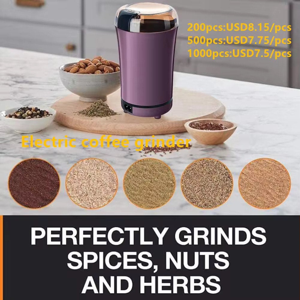 Portable Electric Mini Grinder – Stainless Steel Crusher for Coffee, Herbs & Grains | Compact & Manual-Friendly