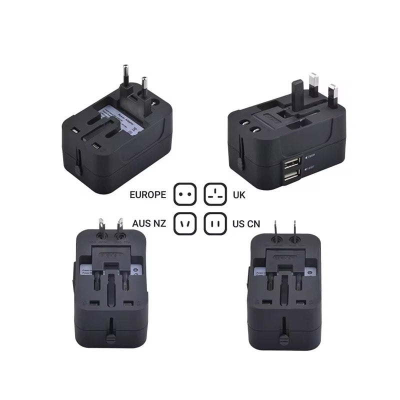 Universal Travel Adapter with USB C All-in-One Worldwide Wall Charger with AC Power Plug Adapter For USA EU UK AUS