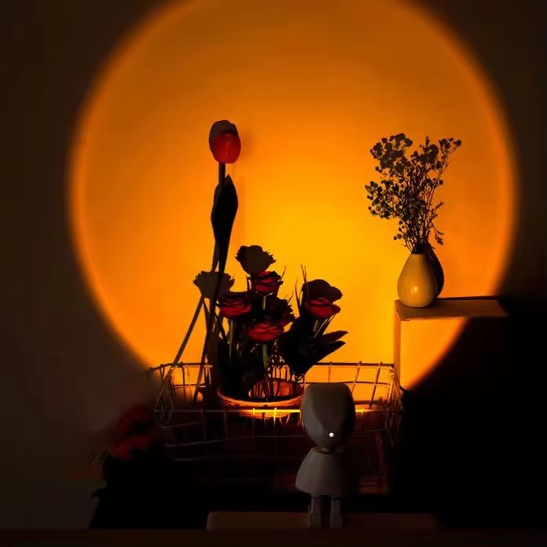 Cute Mini Astronaut Night Light Projector Home Decoration Atmosphere Light Rechargeable Robot Kids Sunset Lamp