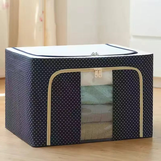 100 L Wardrobe Foldable Clothes Storage Organizer Bag Large Capacity Waterproof Cloth Steel Frame Cube Storage Box
