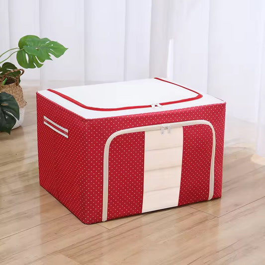 100 L Wardrobe Foldable Clothes Storage Organizer Bag Large Capacity Waterproof Cloth Steel Frame Cube Storage Box