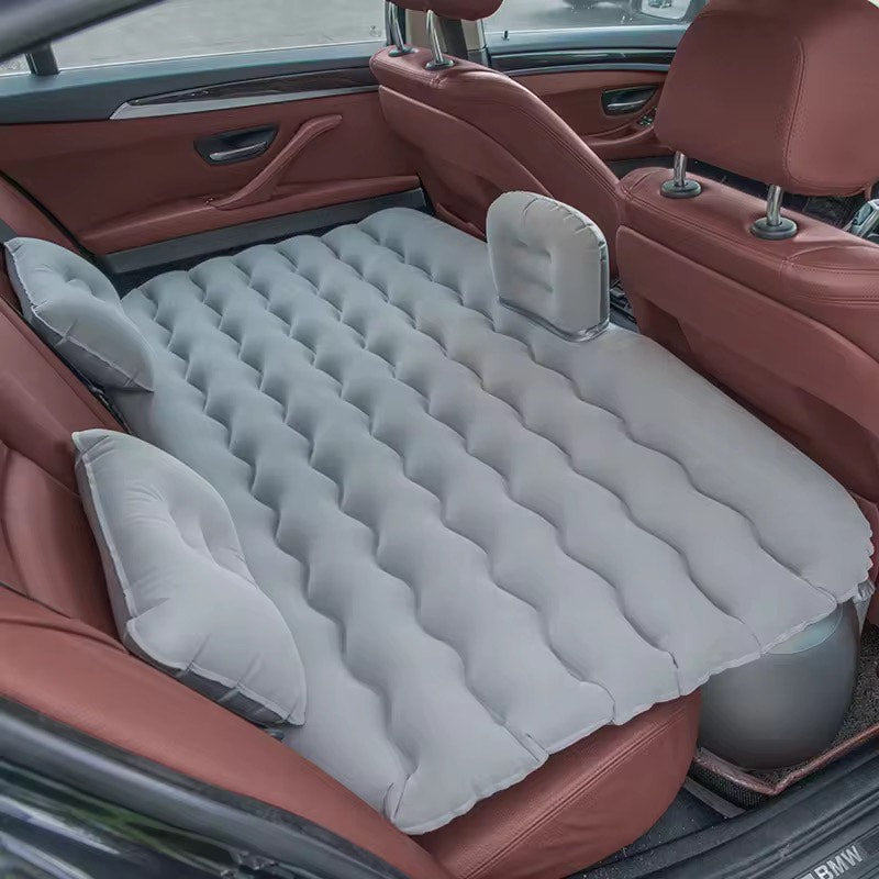 Space Saving Portable Inflatable PVC Material Car Bed Flocked Surface Inflatable Air Mattress For Back Seat Travelling