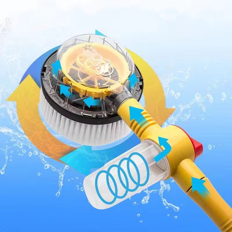 AutoWhirl 360™ – The Fully Automatic, Non-Damaging Car Washing Mop with Soft Bristles, Long Handle, 360° Rotating Head & Built-In Soap Dispenser for Effortless, Scratch-Free Vehicle Cleaning