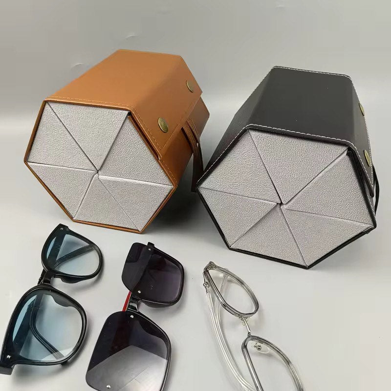Multifunctional Foldable PU leather Sunglasses Organizer 5-Slot Sunglass Glasses Decorative Customized Sunglasses Case/Storage Box