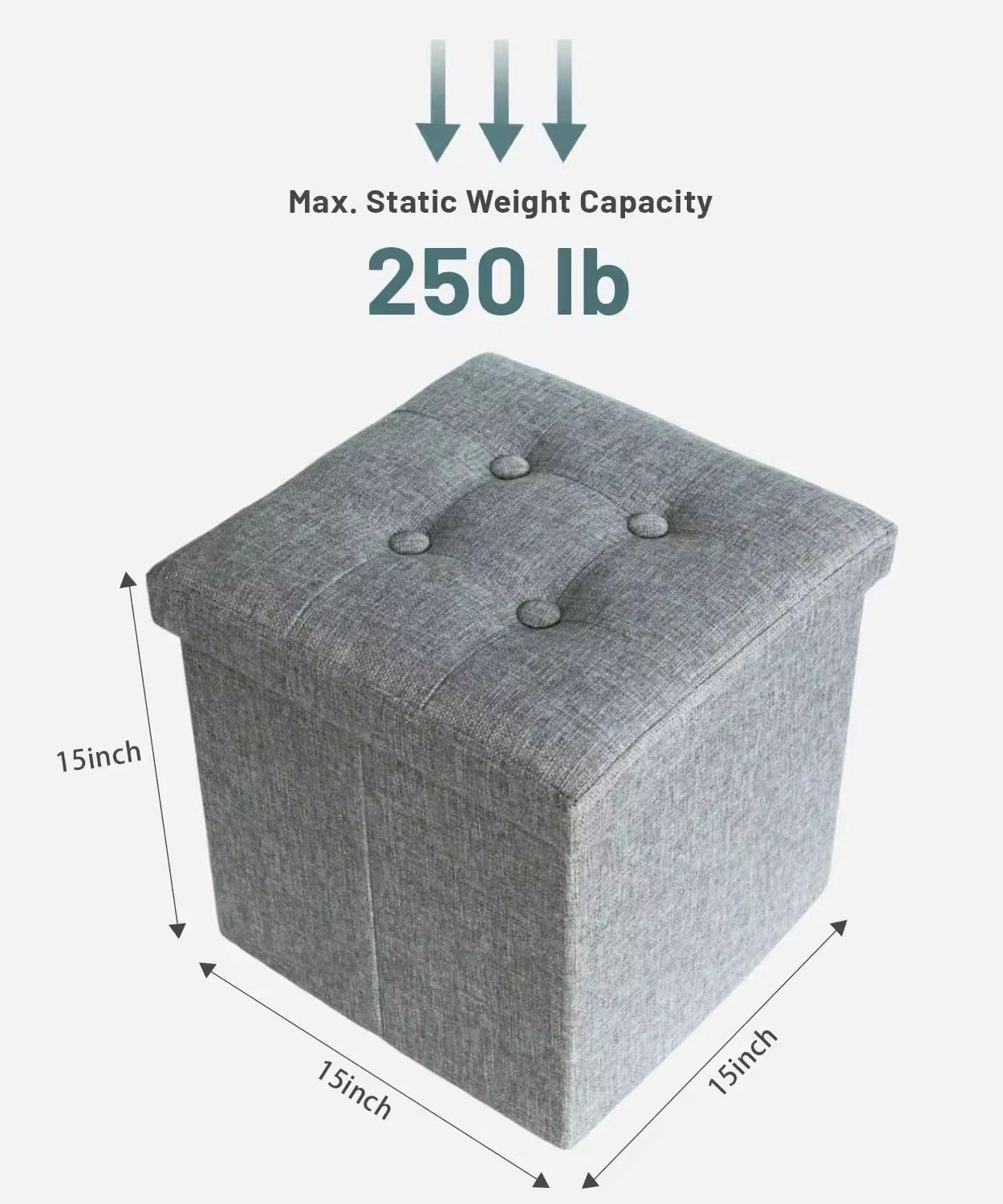 Modern Style Fabric Wooden Folding Storage Stool and Square Ottoman For Bedroom Durable Home Decor Versatile Organization Solution For Bedroom in Hotels Living Rooms and Apartments