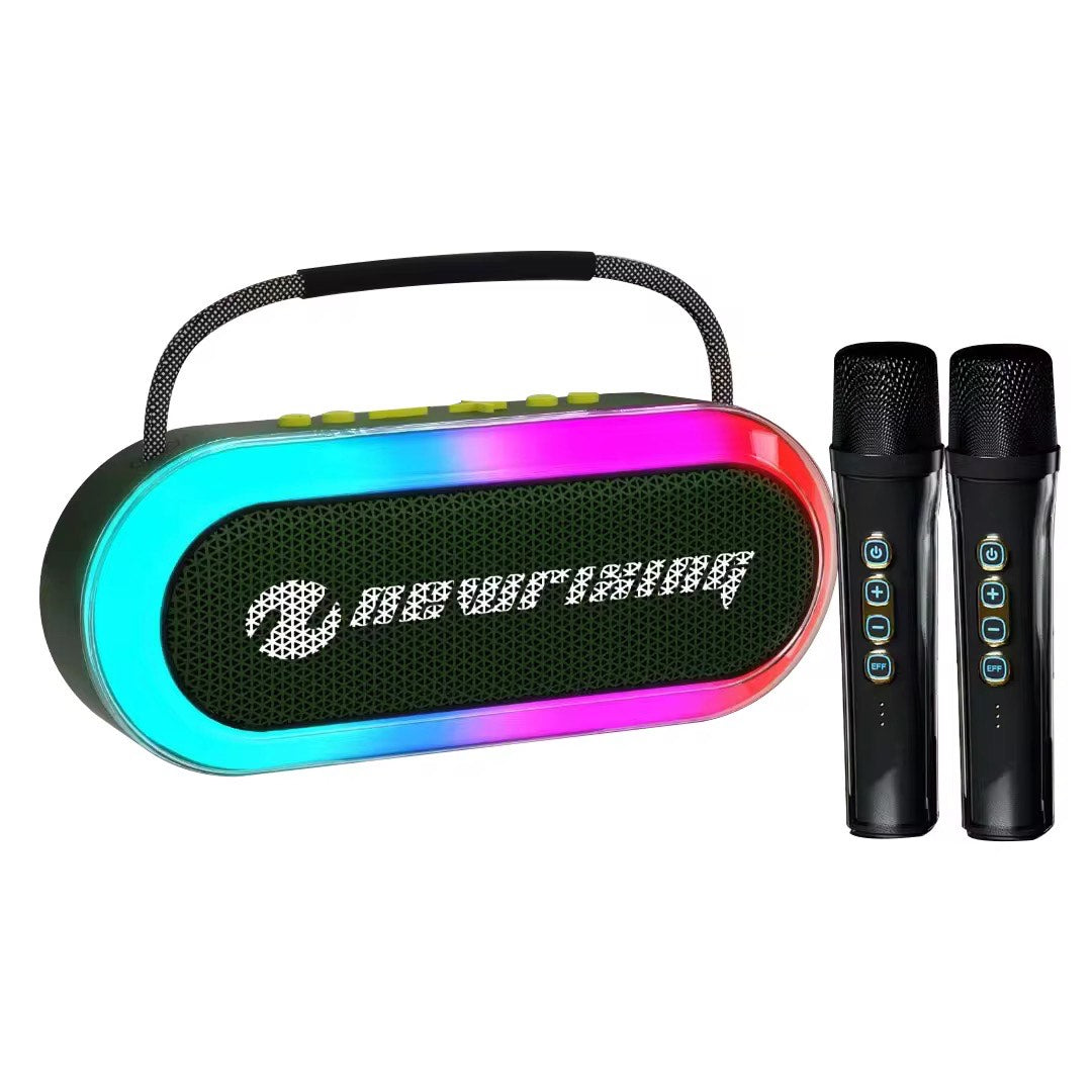 New Rixing NR-8877W RGB Bluetooth Speaker – 30W Portable Sound System with Dual Wireless Microphones