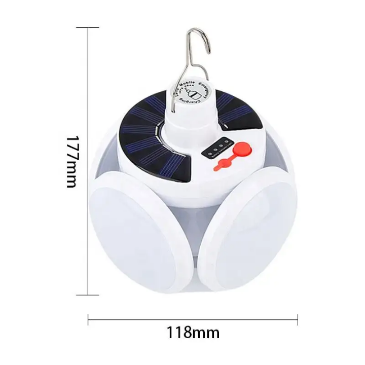 Work Light Hang Tent Lamps Portable Football Solar Bulb Multifunction Foldable USB Solar Led Light Rechargeable Camping Lanterns
