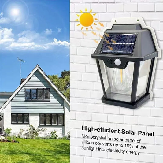 Solar Wall Lights Outdoor 10 Lumen Solar Powered Solar Light Tungsten Filament Lamp Outdoor Warm Lighting Waterproof