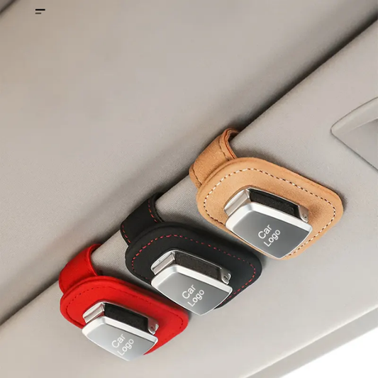 Audi logo Car Sun Visor Sunglasses Holder Glasses Storage Ticket Card Clip Auto Accessories Useful When Travelling Outdoor Or Road Trips