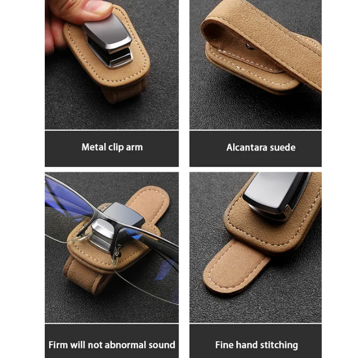 Audi logo Car Sun Visor Sunglasses Holder Glasses Storage Ticket Card Clip Auto Accessories Useful When Travelling Outdoor Or Road Trips