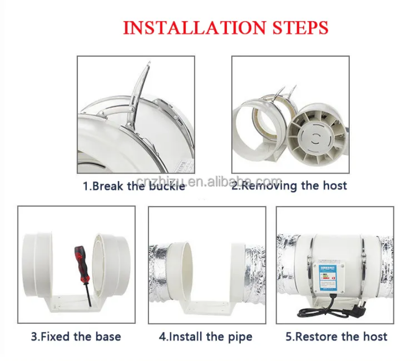 High Speed Diagonal Flow Exhaust Fan High Air Flow Energy Comes With 3 Meter Long Ventilation Pipe Easy To Install
