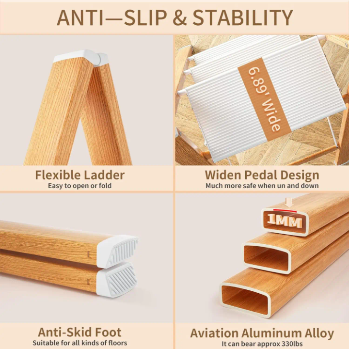 Modern Design Wholesale Portable Household Folding 3 Steps Ladder 150 KG Load Capacity Which Can Be Used As Flower Stand Decoration In Your House As Well As Work Place