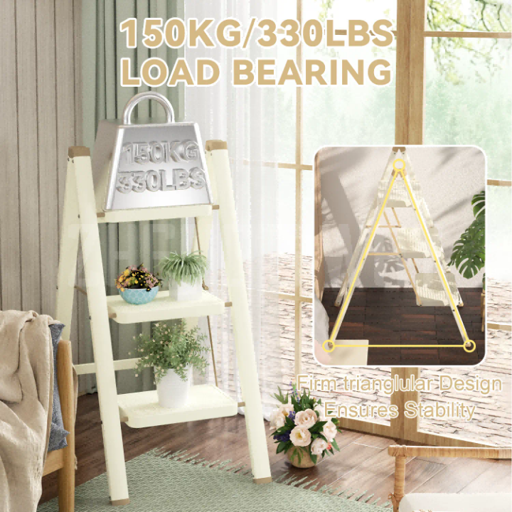 Modern Design Wholesale Portable Household Folding 3 Steps Ladder 150 KG Load Capacity Which Can Be Used As Flower Stand Decoration In Your House As Well As Work Place
