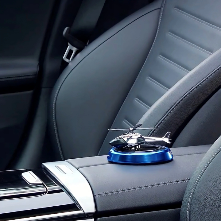 Helicopter Car Fragrance Luxury Eco-Friendly Solid Pattern Car Dashboard Air Diffuser Perfume Ornaments Liquid Essential Oil Perfume Rotating Car Solar Aircraft Air Freshener
