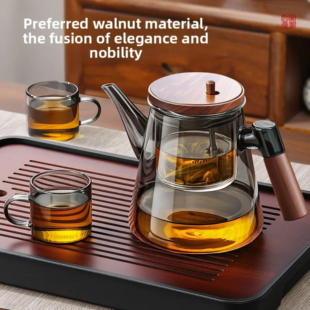 High Borosilicate Glass Tea Pot With Infuser Bamboo Handle For Cooking Brewing Tea Coffee