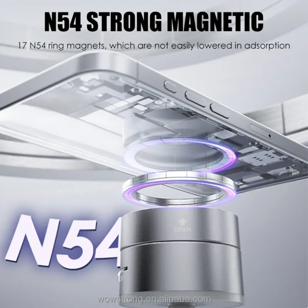 Magnetic Car Phone Holder 360° Adjustable Vacuum Suction Mobile Screen Foldable Bracket