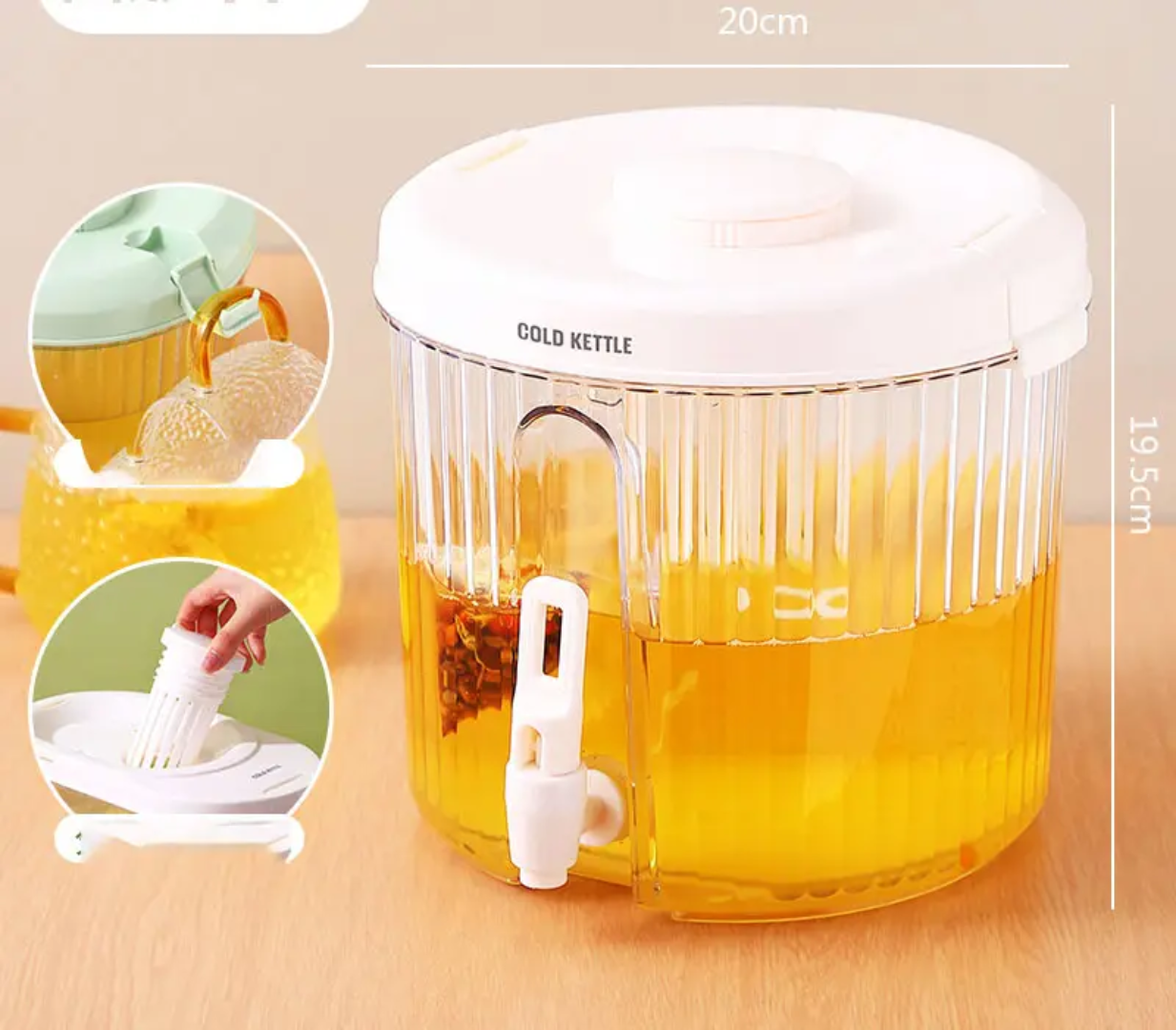 Large Capacity Beverage Container Transparent Water Dispenser With Tap For Home