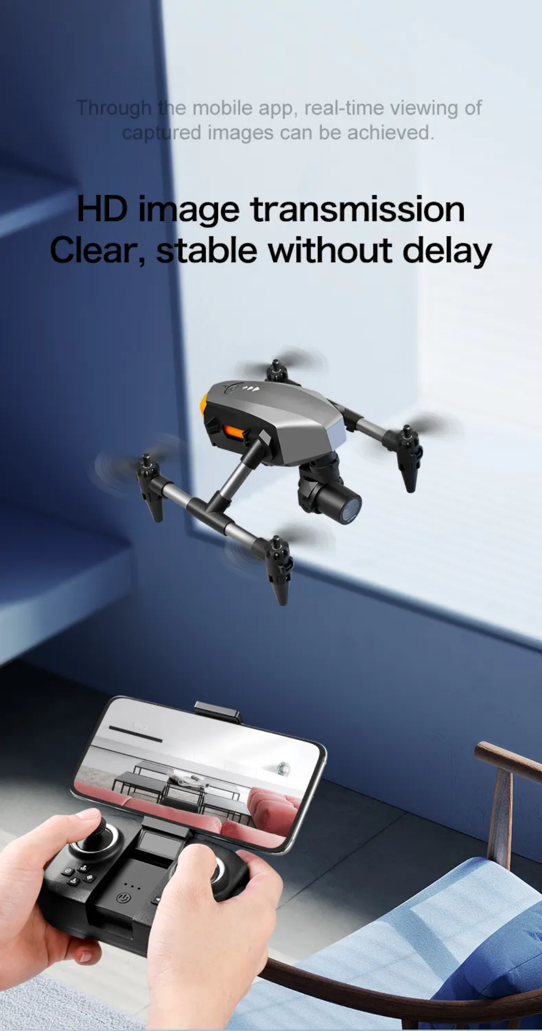 XD-1 Mini Drone 4K HD Camera Anti Drop Remote Control Aerial Photography Dual Camera for Outdoor And Indoor Aerial