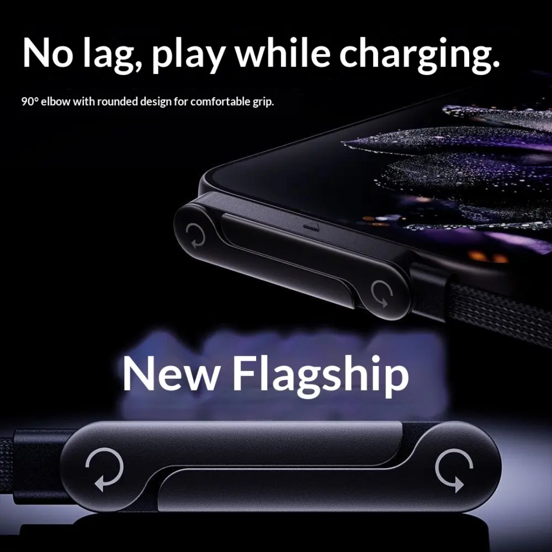 NEW 240W Fast Charging Cable with 360° Adjustable Metal Stand Nylon Braided Cable USB C Type C Data Cable