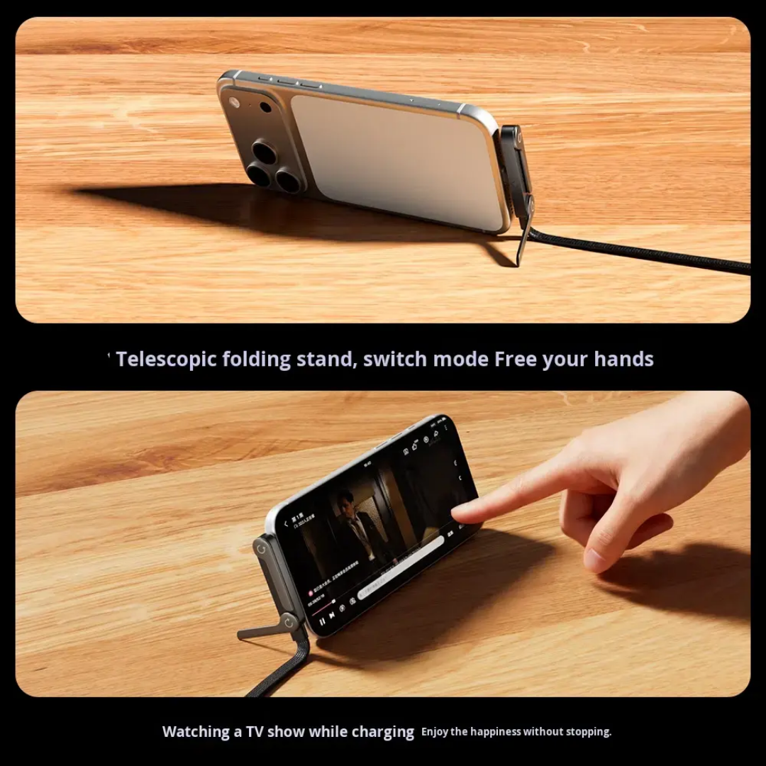 NEW 240W Fast Charging Cable with 360° Adjustable Metal Stand Nylon Braided Cable USB C Type C Data Cable