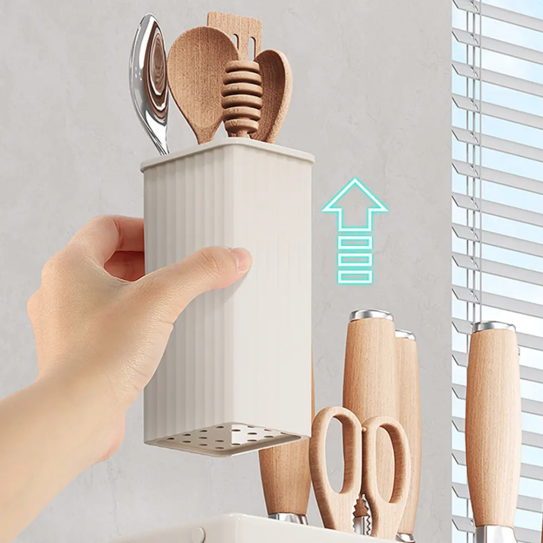 Knife Spoon Storage Rack Multifunctional Dry/Wet Separation Design - Essential For Modern Kitchen