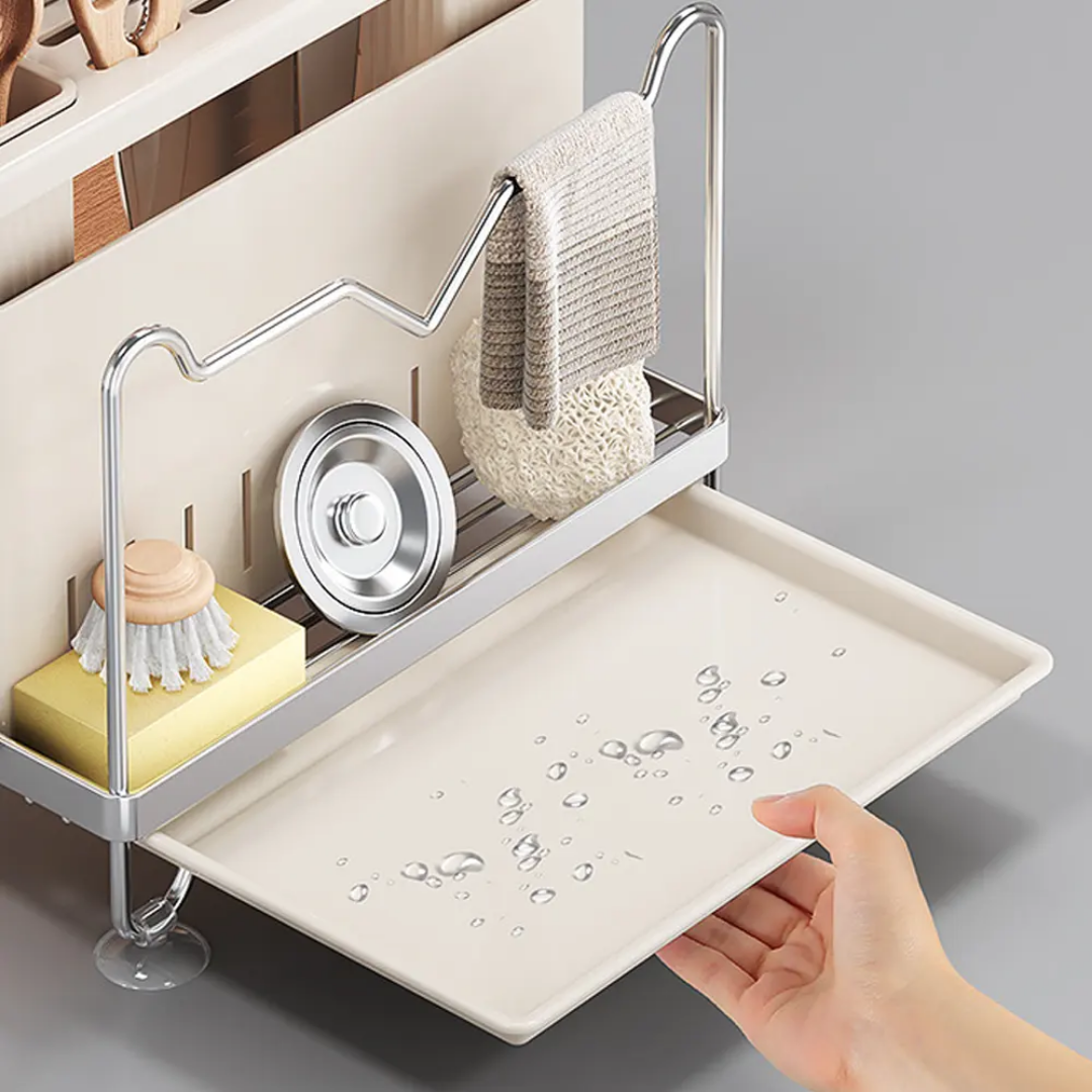 Knife Spoon Storage Rack Multifunctional Dry/Wet Separation Design - Essential For Modern Kitchen
