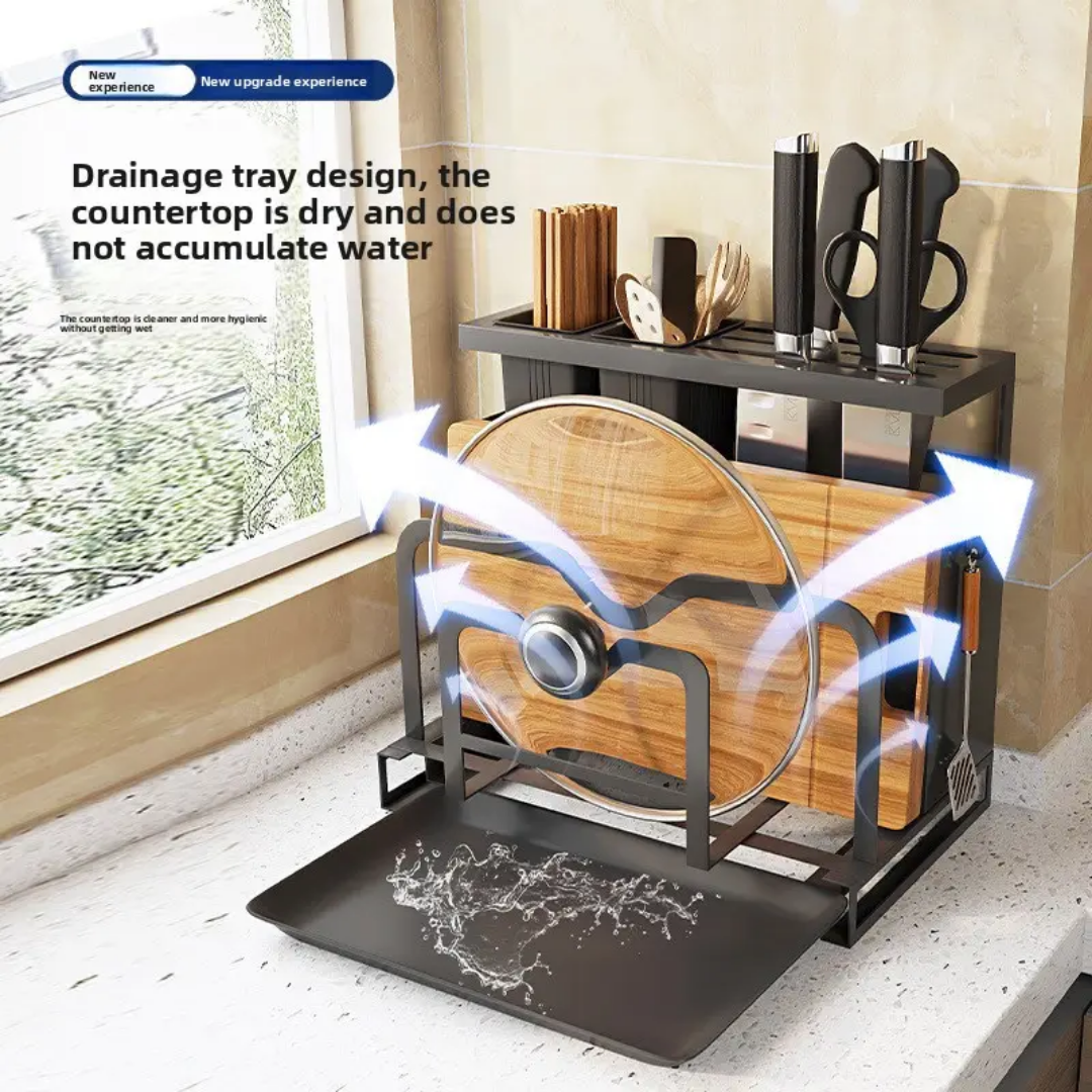 Knife Spoon Storage Rack Multifunctional Dry/Wet Separation Design - Essential For Modern Kitchen