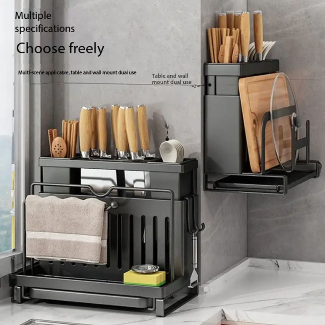 Knife Spoon Storage Rack Multifunctional Dry/Wet Separation Design - Essential For Modern Kitchen