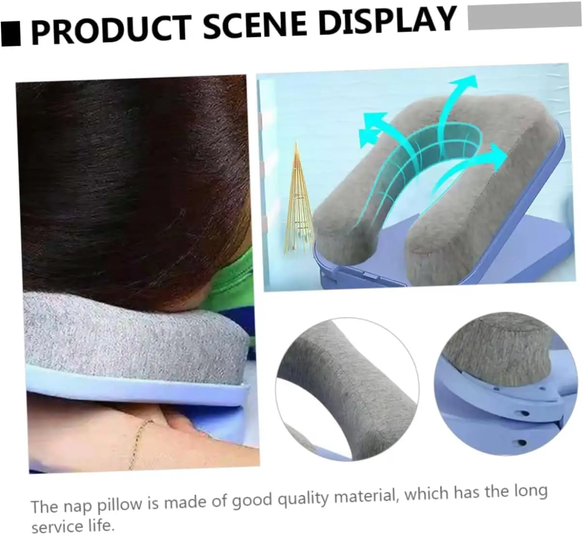 U-shaped Multi-function PP Cotton Student Hotel Lunch Break Sleep Airplane Friendly Folding Portable Nap Desk Sleeping Pillow