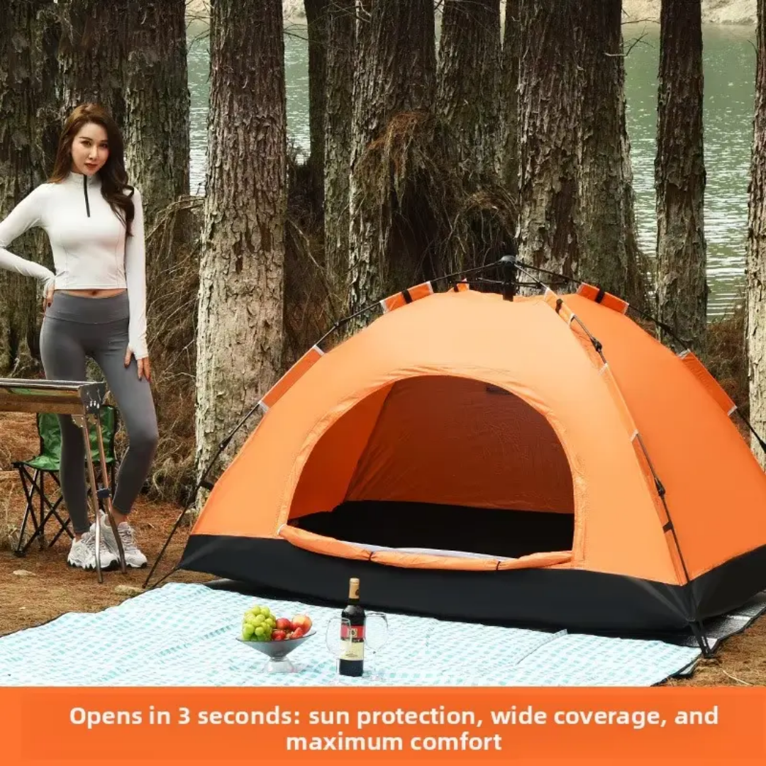 2 Person Automatic Tent Outdoor Camping Foldable Mosquito And Sun Protective Four Season Tent