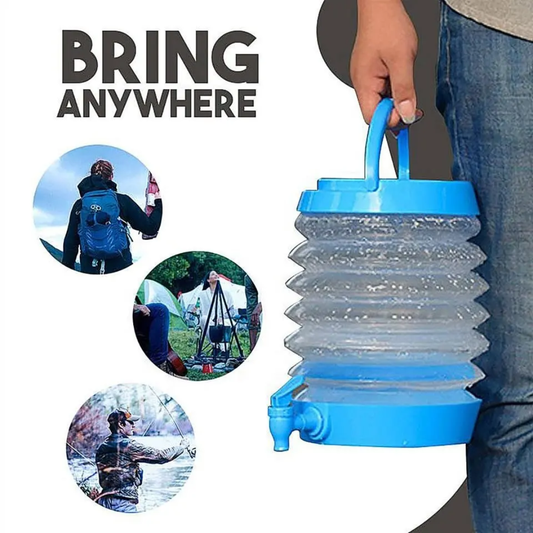 5.5 Liter Portable Recyclable Plastic Liquid Foldable Storage Beverage Dispenser With Faucet Lid And Handle