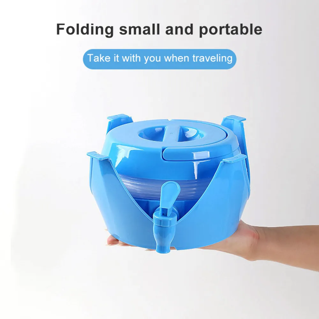 5.5 Liter Portable Recyclable Plastic Liquid Foldable Storage Beverage Dispenser With Faucet Lid And Handle