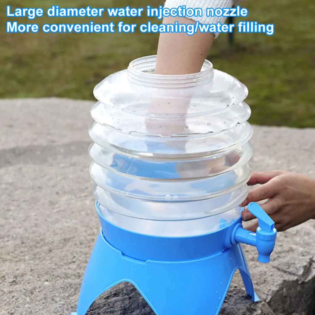 5.5 Liter Portable Recyclable Plastic Liquid Foldable Storage Beverage Dispenser With Faucet Lid And Handle