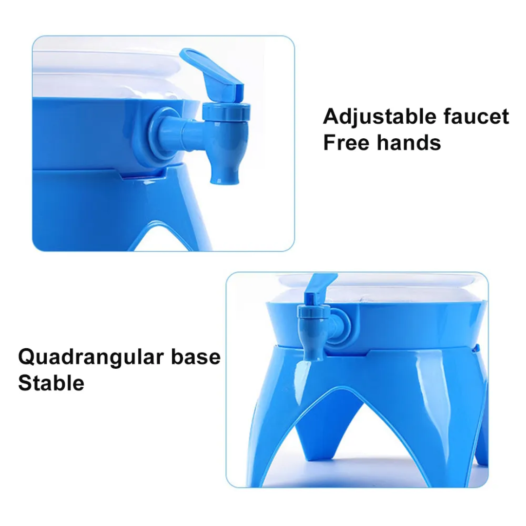 5.5 Liter Portable Recyclable Plastic Liquid Foldable Storage Beverage Dispenser With Faucet Lid And Handle